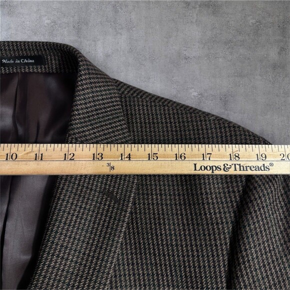 $398 RALPH LAUREN Mens Blazer Sport Coat Two Button Jacket 46L WOOL Brown Suits - Picture 8 of 14